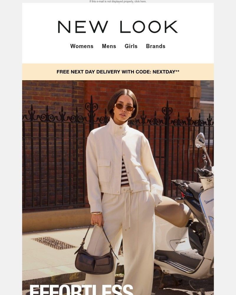 Screenshot of email sent to a New Look Newsletter subscriber