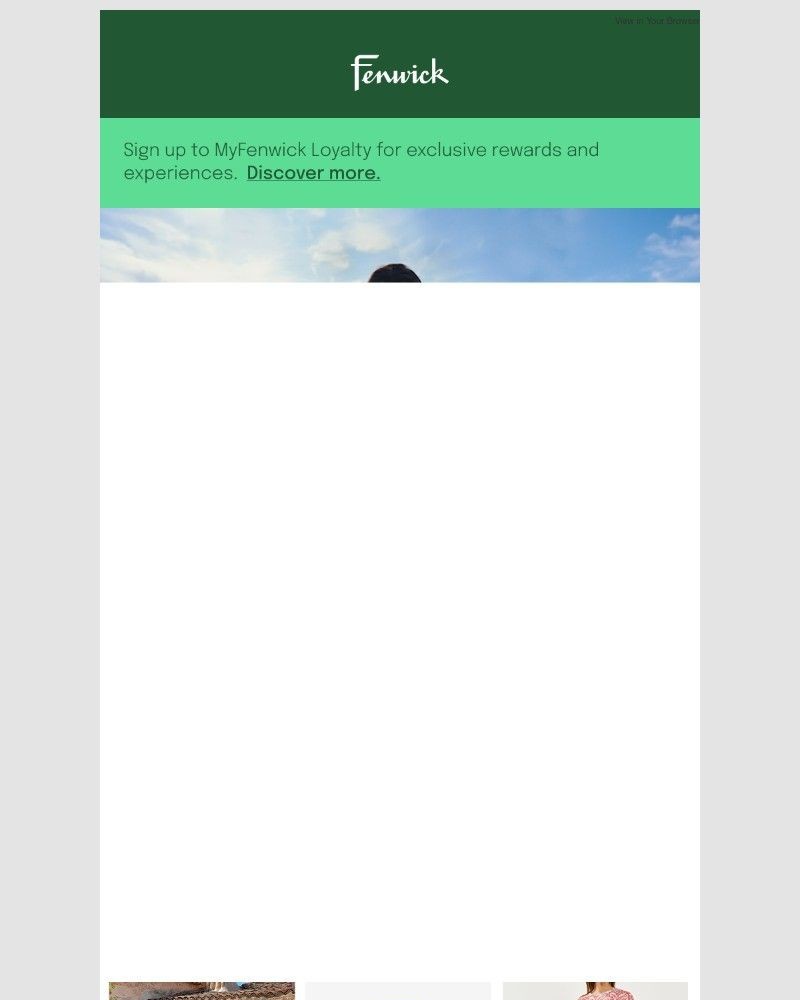 Screenshot of email sent to a Fenwick Newsletter subscriber