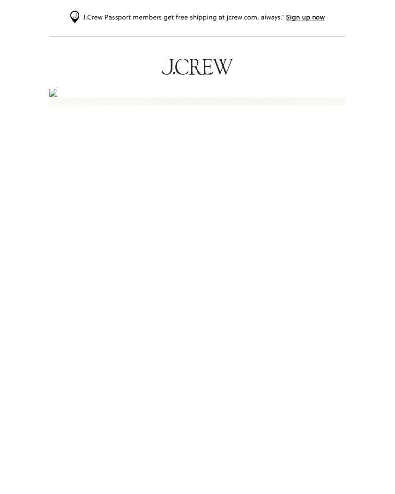 Screenshot of email sent to a J.Crew Newsletter subscriber
