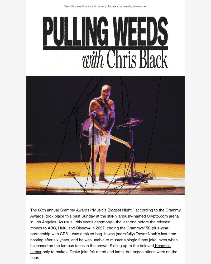 Screenshot of email sent to a GQ Newsletter subscriber