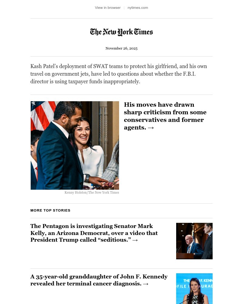 Screenshot of email with subject /media/emails/kash-patel-used-swat-teams-to-protect-his-girlfriend-raising-questions-57d370-cro_N9ZOINk.jpg