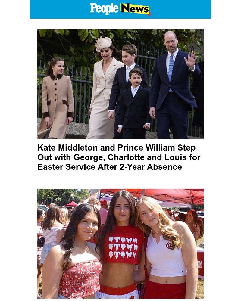 Screenshot of email sent to a People Newsletter subscriber