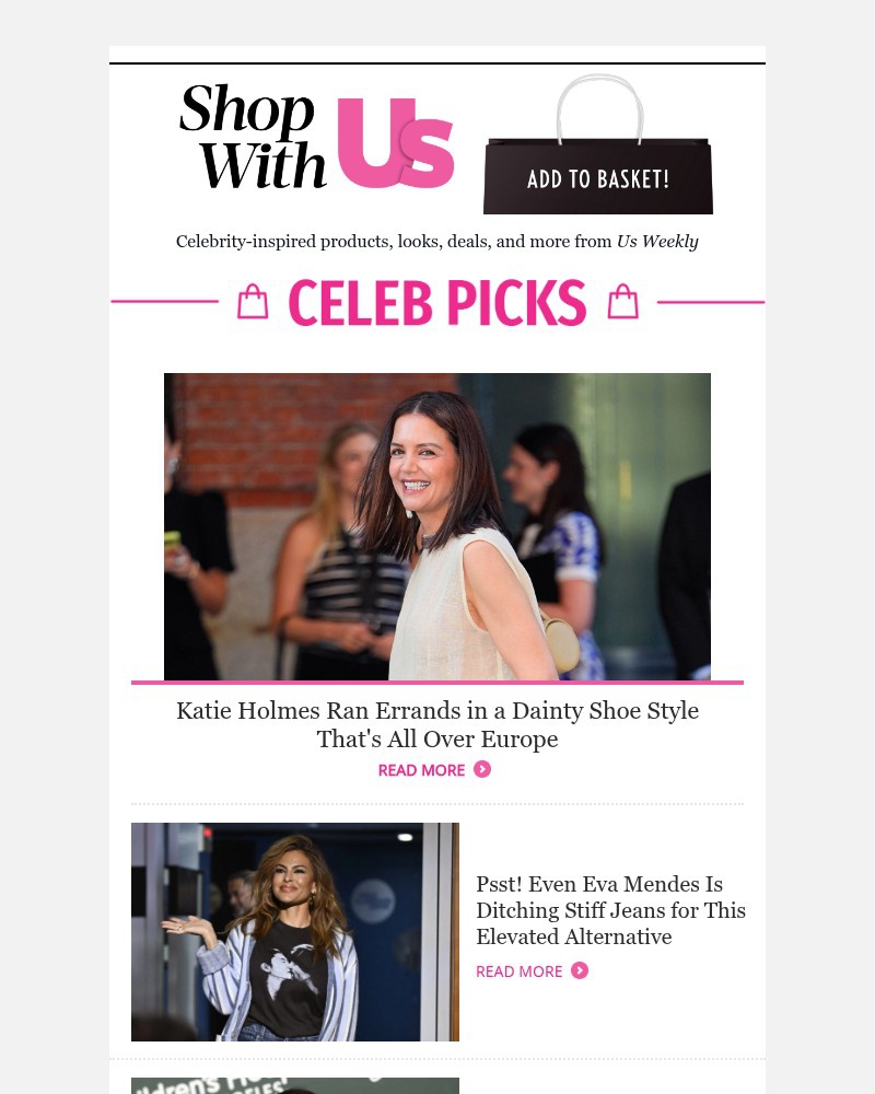 Screenshot of email sent to a Us Weekly Newsletter subscriber