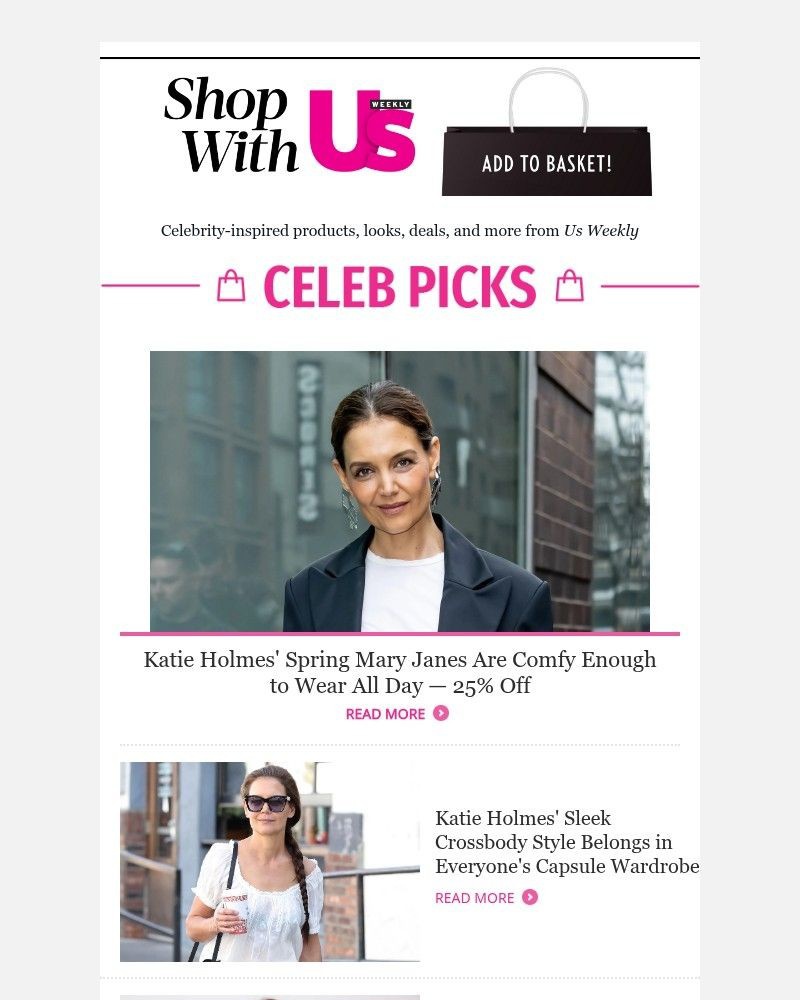 Screenshot of email sent to a Us Weekly Newsletter subscriber