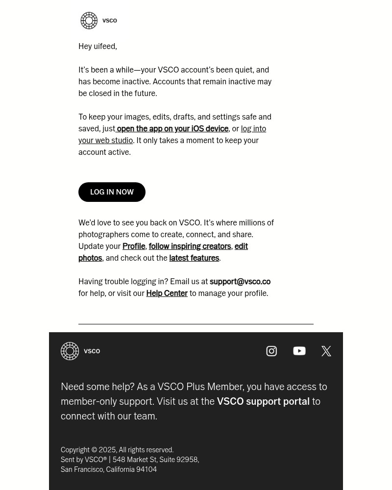 Screenshot of email with subject /media/emails/keep-your-vsco-account-active-a22c42-cropped-6df6dbb8.jpg