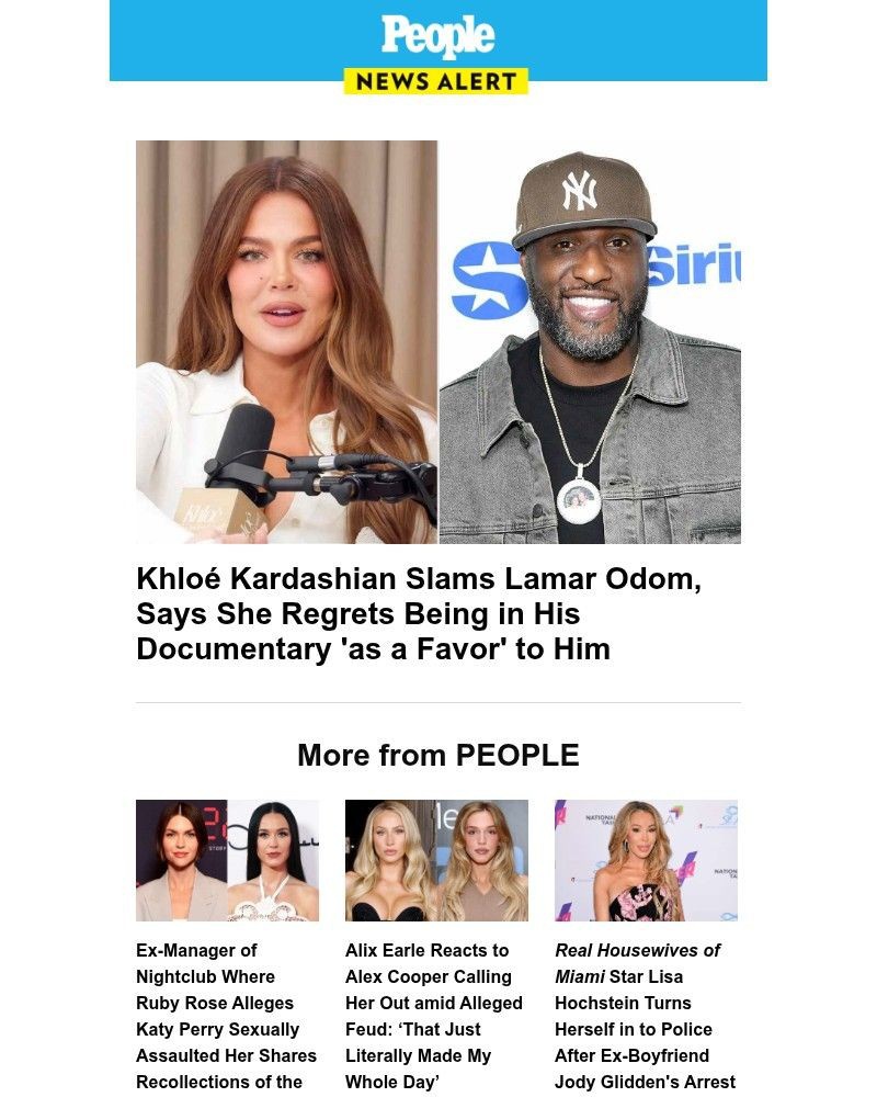 Screenshot of email sent to a People Newsletter subscriber