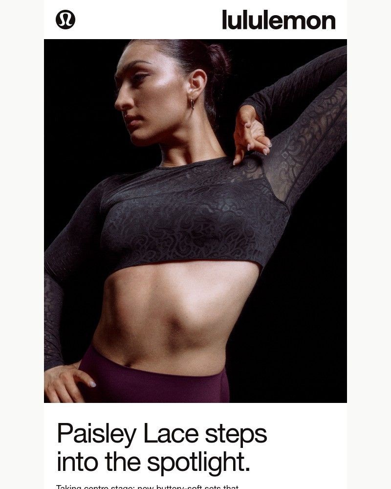 Screenshot of email sent to a Lululemon Registered user