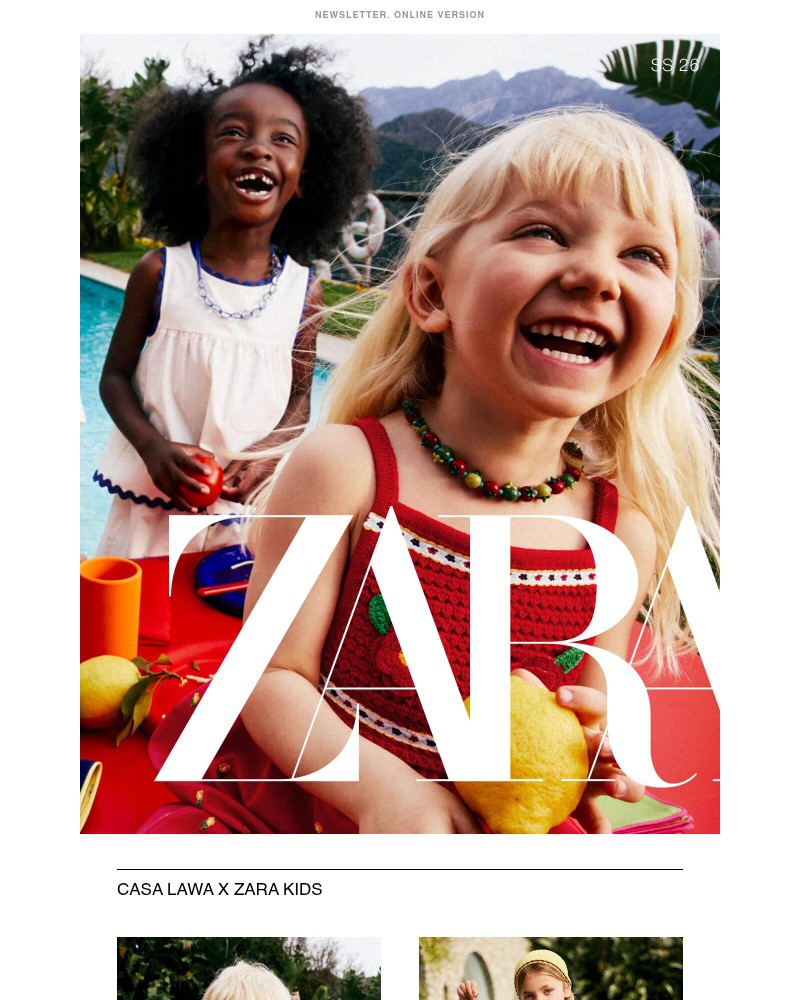 Screenshot of email sent to a Zara Newsletter subscriber