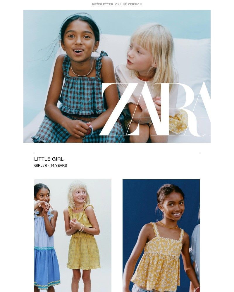 Screenshot of email sent to a Zara Newsletter subscriber