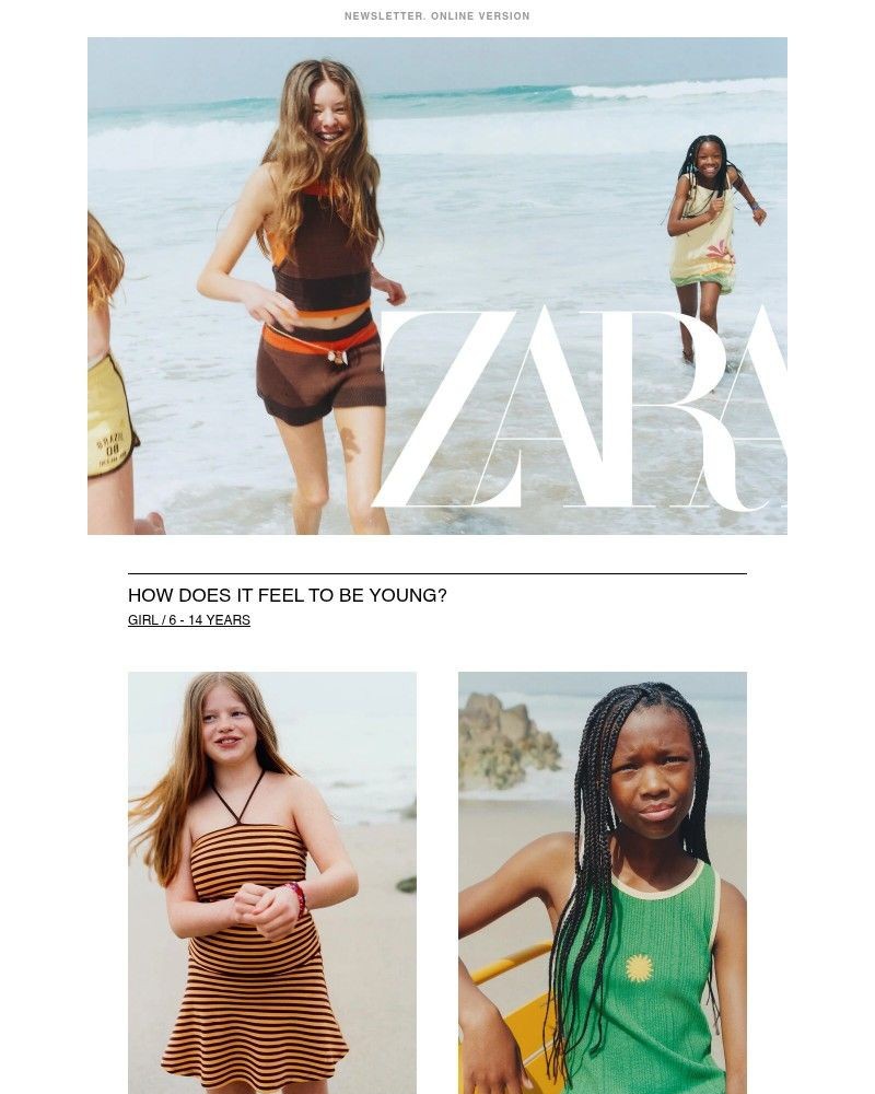 Screenshot of email sent to a Zara Newsletter subscriber