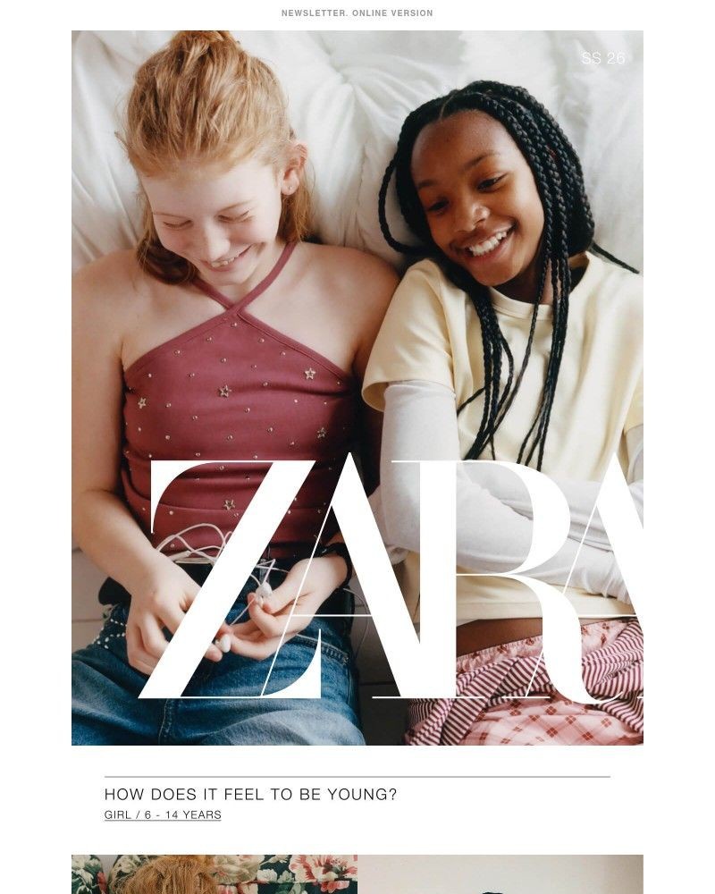 Screenshot of email sent to a Zara Newsletter subscriber