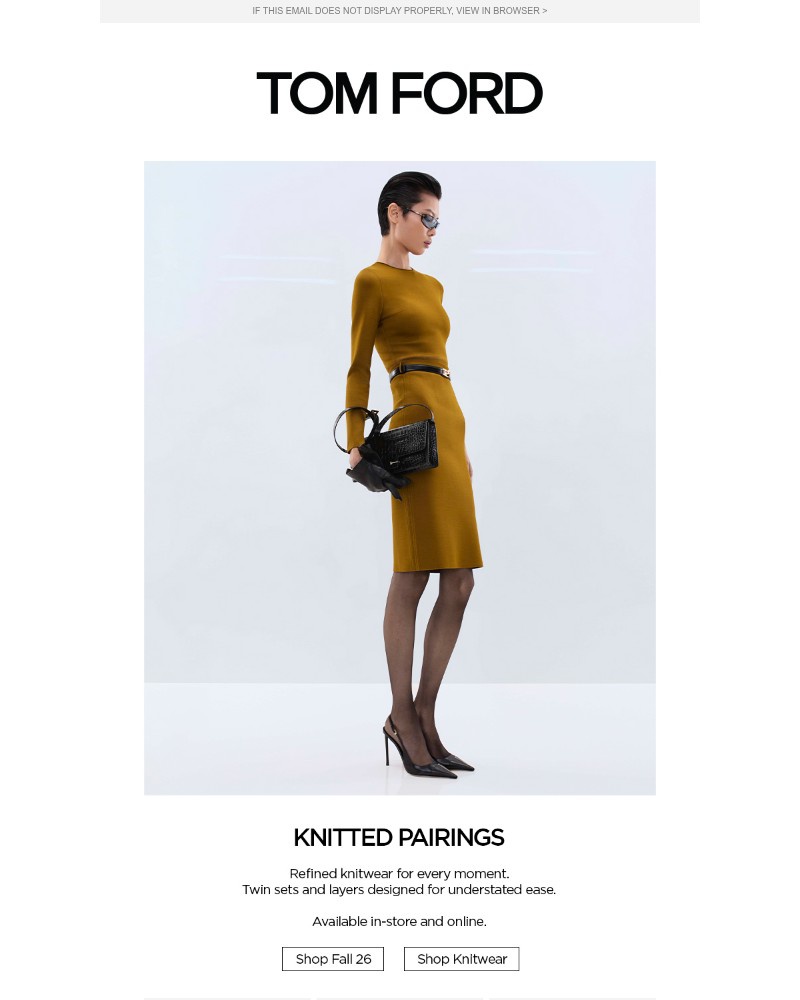 Screenshot of email sent to a Tom Ford Newsletter subscriber