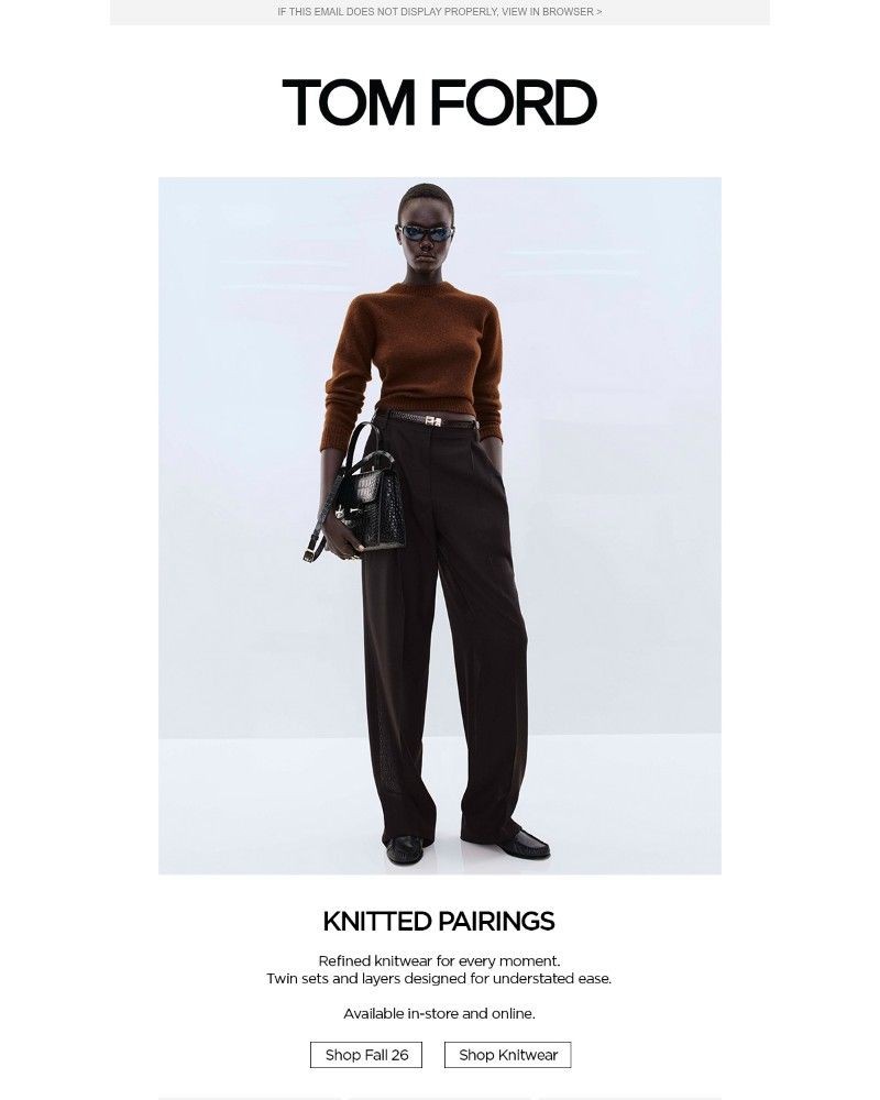 Screenshot of email sent to a Tom Ford Newsletter subscriber