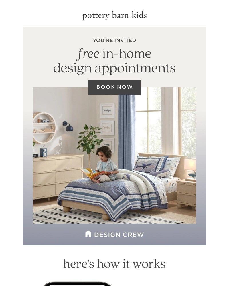 Screenshot of email sent to a Pottery Barn Newsletter subscriber
