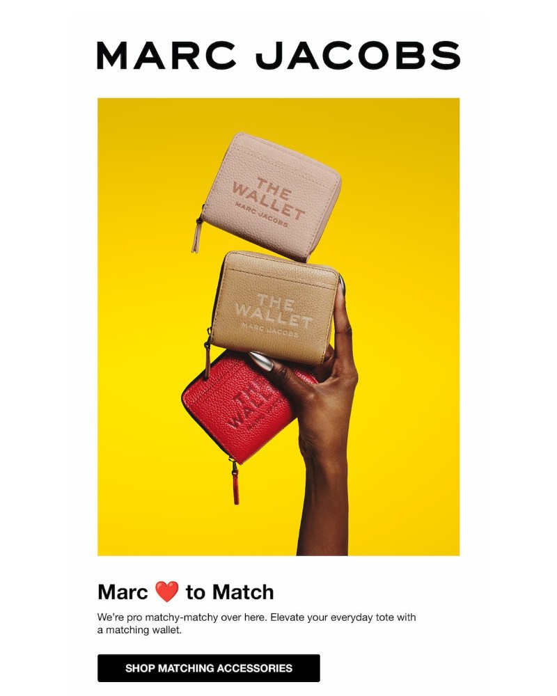 Screenshot of email sent to a Marc Jacobs Newsletter subscriber