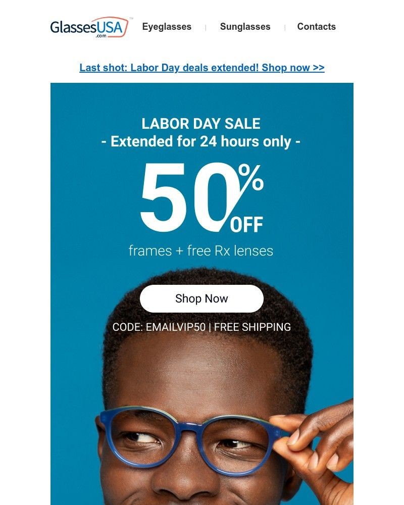 Screenshot of email with subject /media/emails/labor-day-sale-extended-50-off-and-more-amazing-deals-a022c3-cropped-9d093db9.jpg