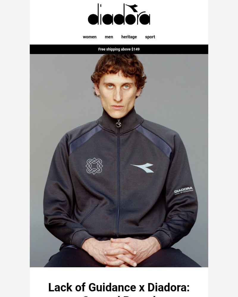 Screenshot of email sent to a Diadora Newsletter subscriber