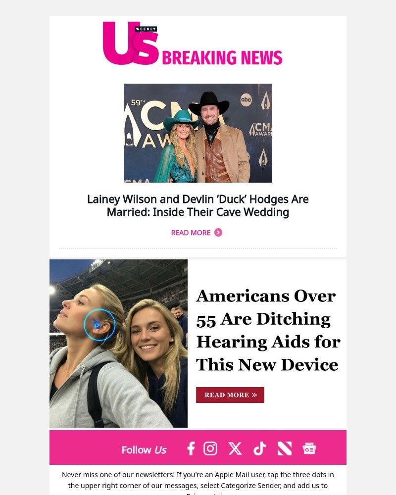 Screenshot of email with subject /media/emails/lainey-wilson-and-devlin-duck-hodges-are-married-inside-their-cave-wedding-a55887_DTm5hHM.jpg
