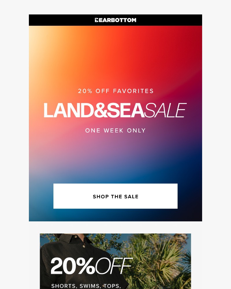 Screenshot of email sent to a Bearbottom Clothing Newsletter subscriber