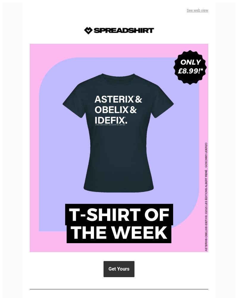 Screenshot of email sent to a Spreadshirt Newsletter subscriber
