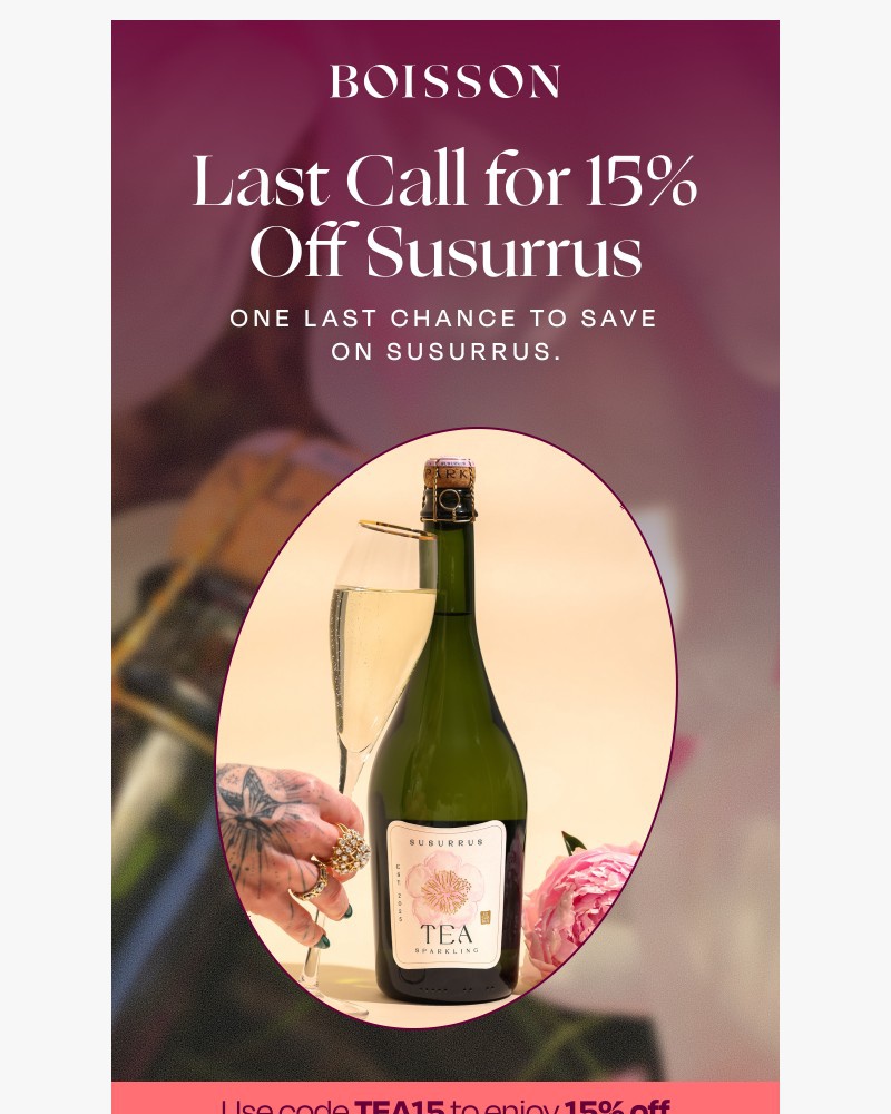Screenshot of email sent to a Boisson Newsletter subscriber