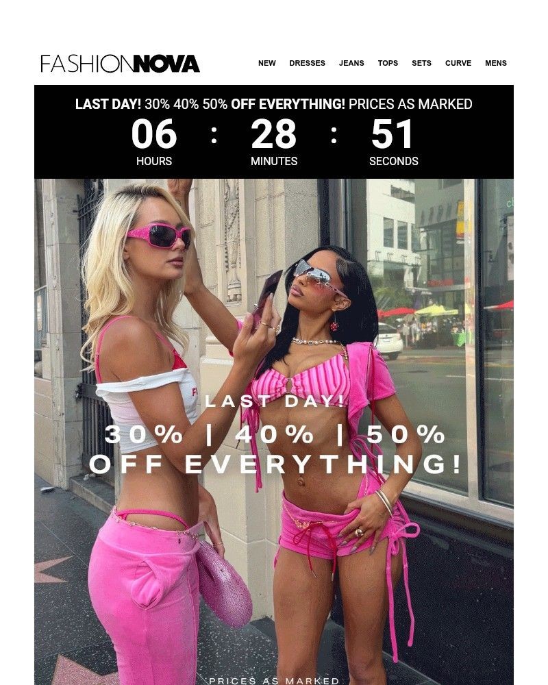 Screenshot of email sent to a Fashion Nova Registered user