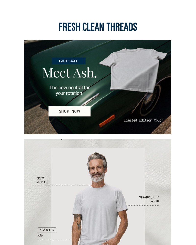 Screenshot of email sent to a Fresh Clean Threads Newsletter subscriber