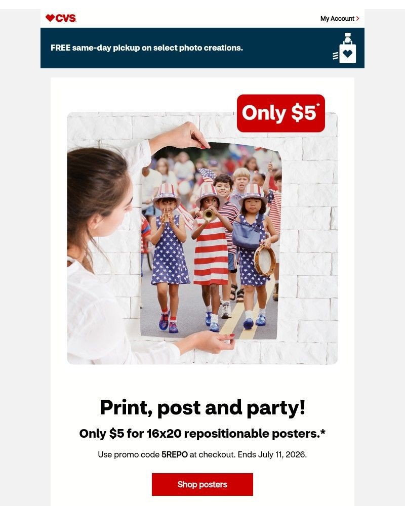 Screenshot of email sent to a CVS Newsletter subscriber