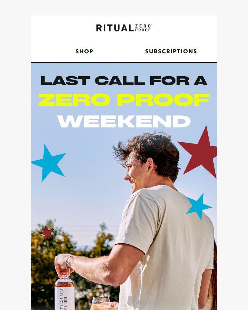 Screenshot of email sent to a Ritual Zero Proof Newsletter subscriber