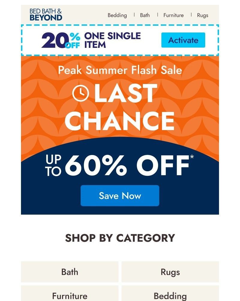 Screenshot of email sent to a Overstock Newsletter subscriber
