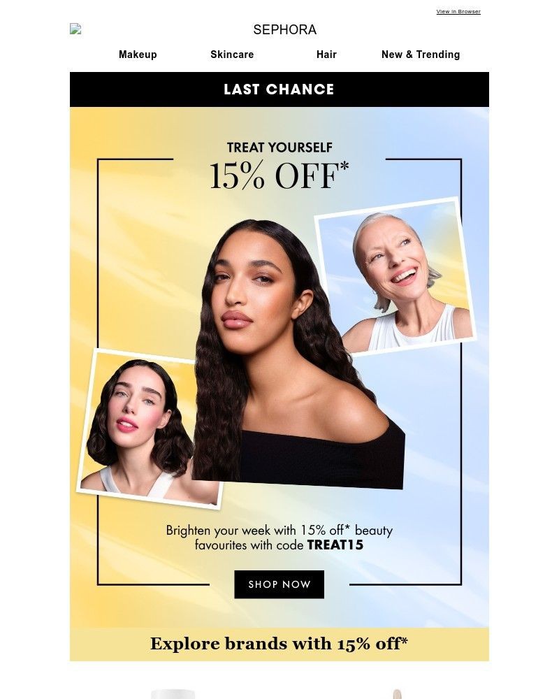 Screenshot of email sent to a Feelunique Newsletter subscriber