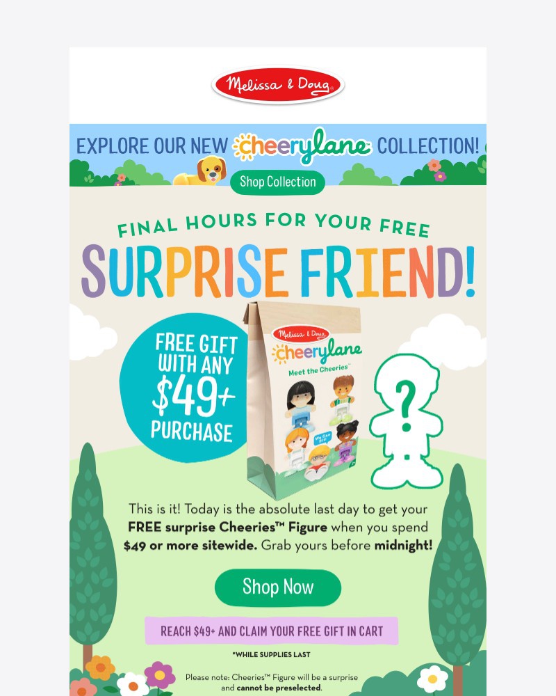 Screenshot of email sent to a Melissa & Doug Newsletter subscriber