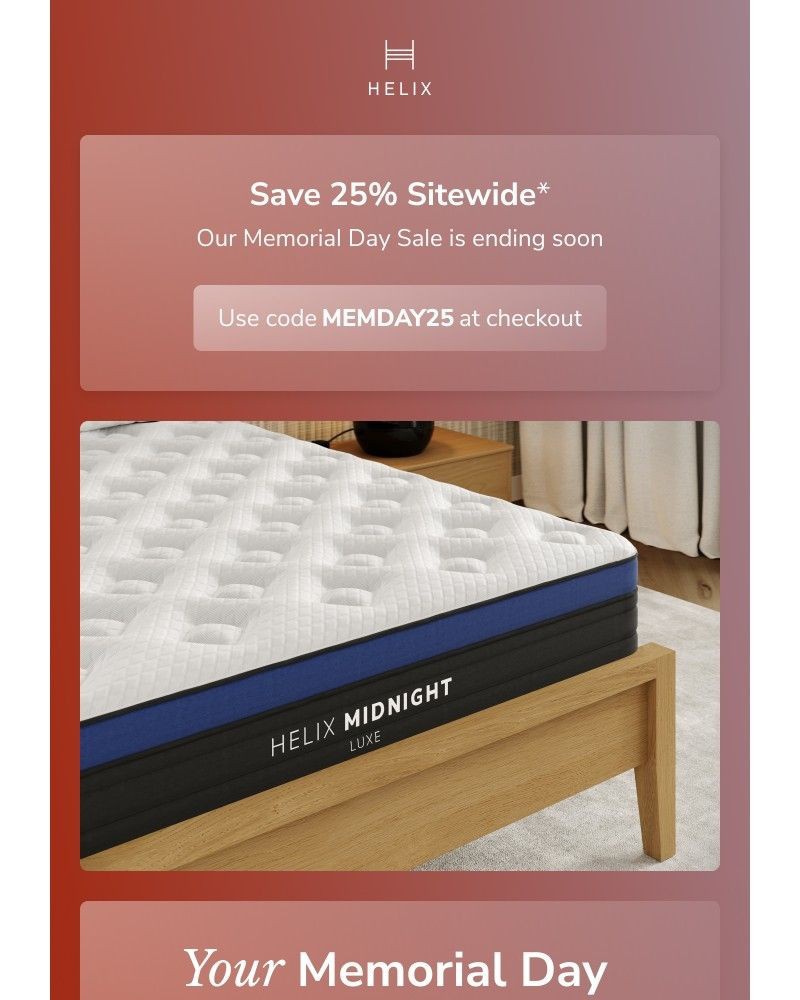 Screenshot of email sent to a Helix Newsletter subscriber