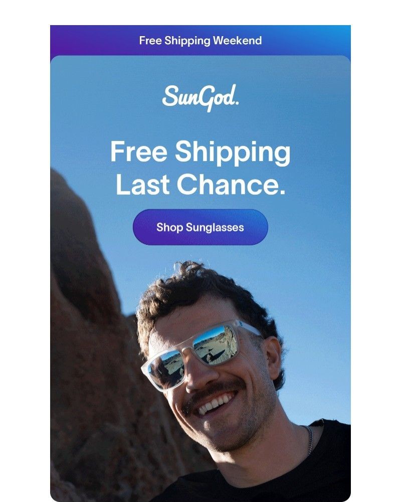 Screenshot of email sent to a SunGod Newsletter subscriber