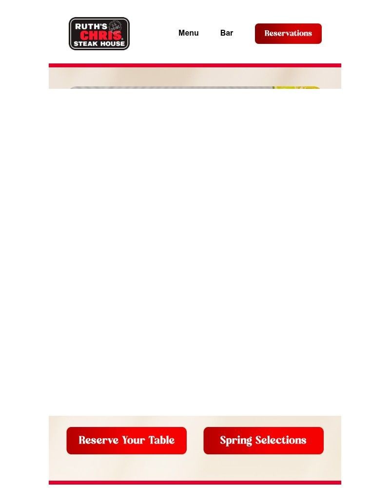 Screenshot of email sent to a Ruth’s Chris Newsletter subscriber