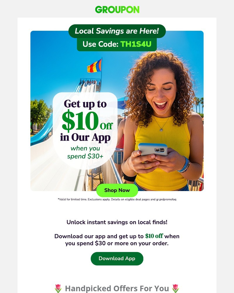 Screenshot of email sent to a Groupon Newsletter subscriber