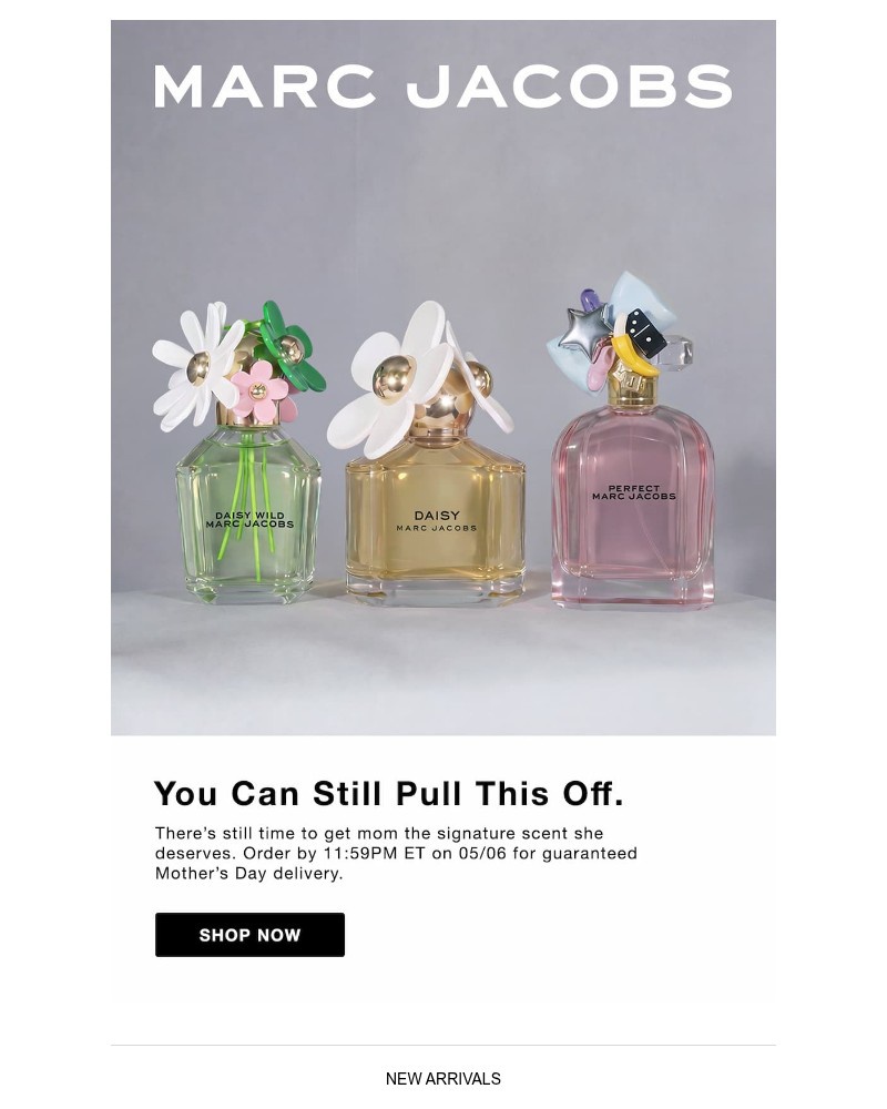 Screenshot of email sent to a Marc Jacobs Newsletter subscriber