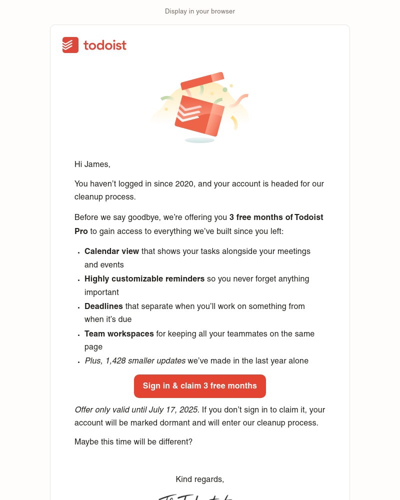 Screenshot of email with subject /media/emails/last-chance-james-3-months-free-pro-before-account-deletion-d51635-cropped-8a7786b7.jpg