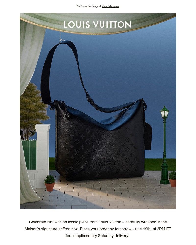 Screenshot of email sent to a Louis Vuitton Newsletter subscriber
