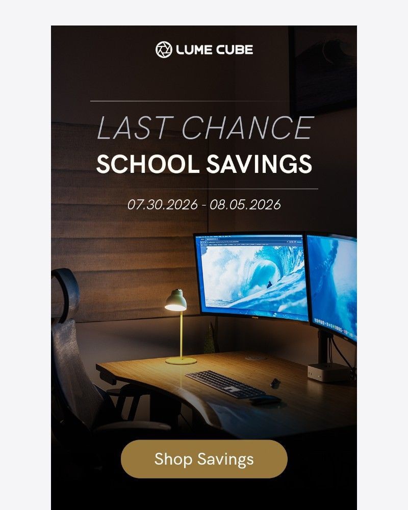 Screenshot of email sent to a Lume Cube Newsletter subscriber