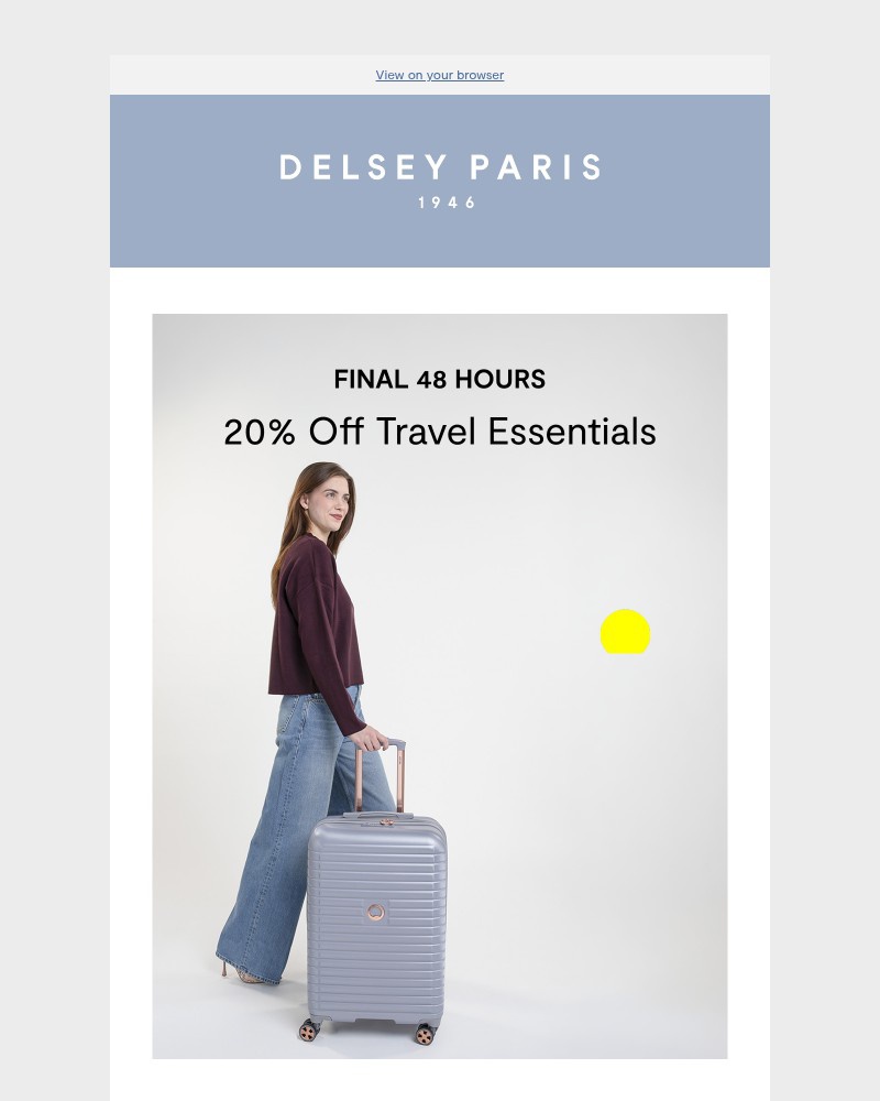 Screenshot of email with subject /media/emails/last-chance-save-20-on-travel-essentials-df6d86-cropped-cef4db84.jpg