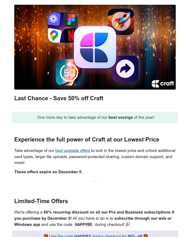 Screenshot of email with subject /media/emails/last-chance-save-50-off-craft-b6e3b7-cropped-e2e2f160.jpg