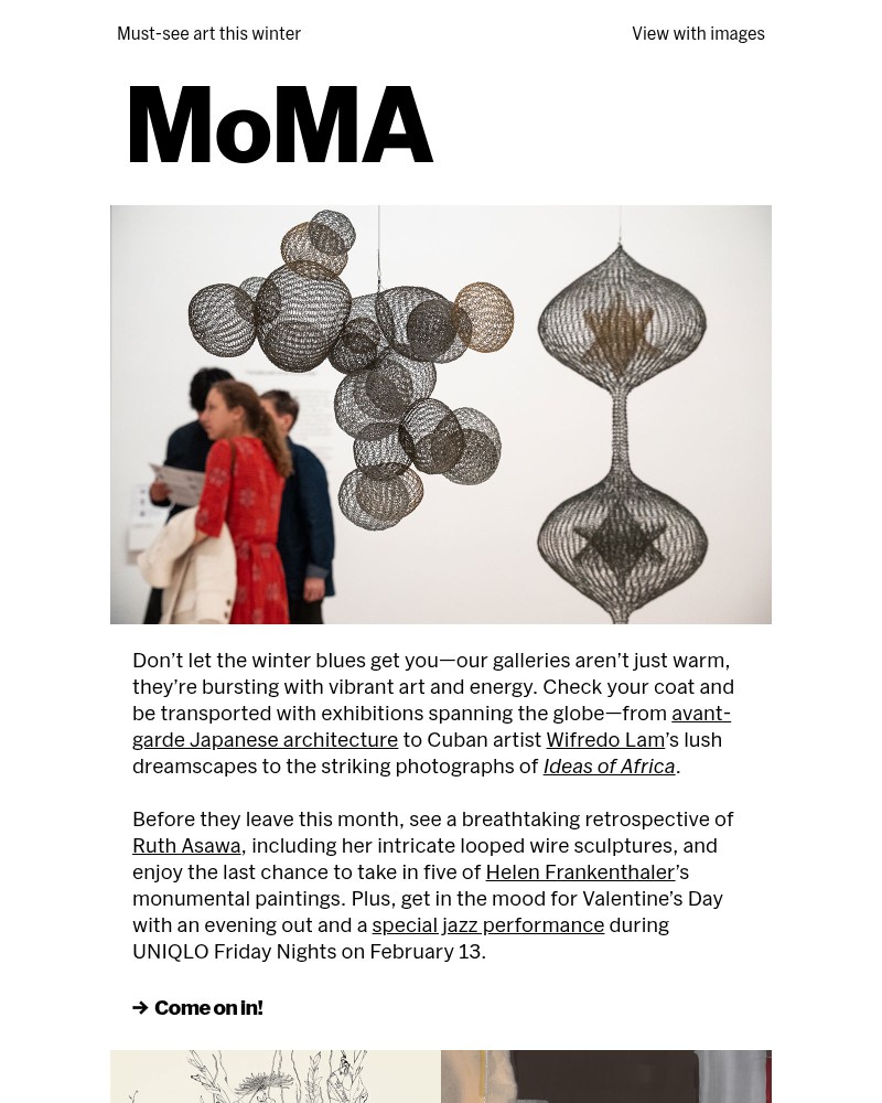 Screenshot of email sent to a The Museum of Modern Art (MoMA) Newsletter subscriber