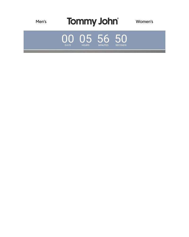 Screenshot of email sent to a Tommy John Newsletter subscriber