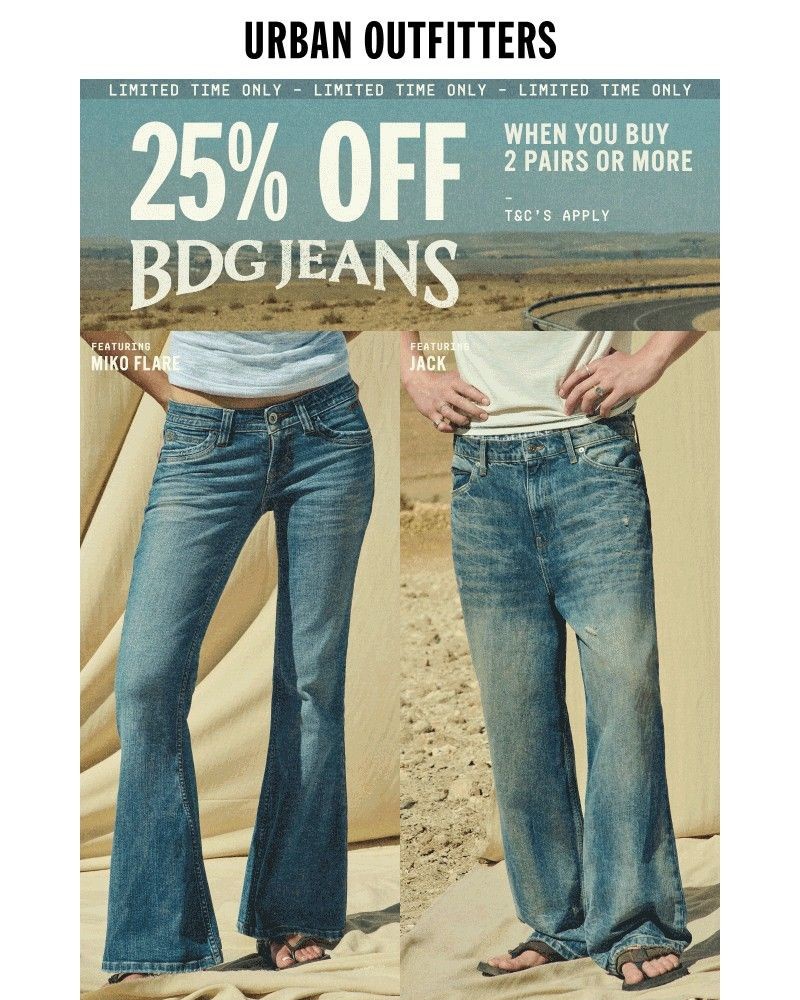 Screenshot of email sent to a Urban Outfitters Newsletter subscriber