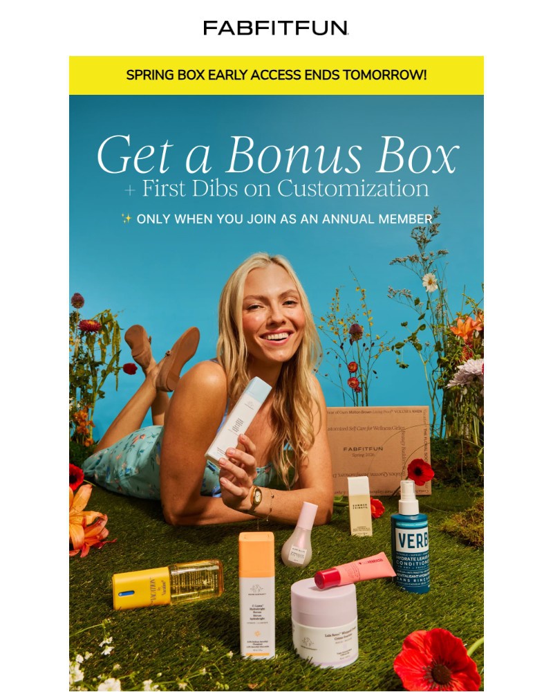 Screenshot of email sent to a FabFitFun Newsletter subscriber