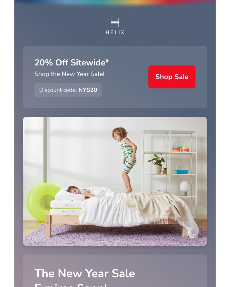 Screenshot of email sent to a Helix Newsletter subscriber