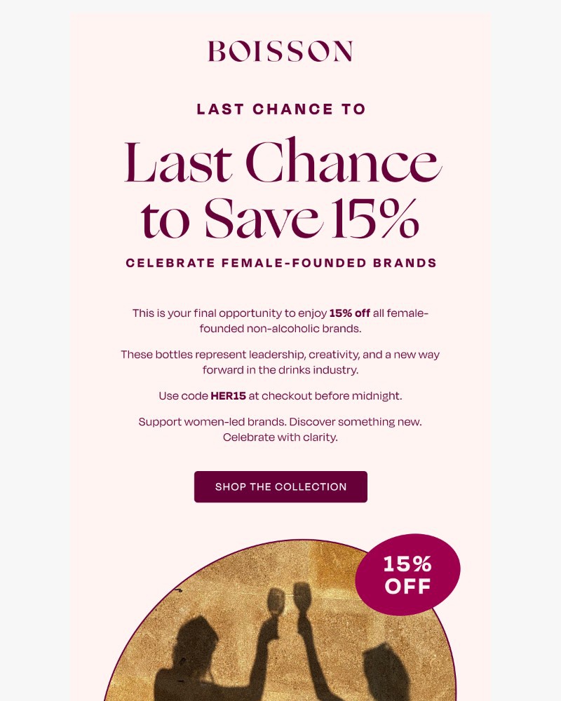 Screenshot of email sent to a Boisson Newsletter subscriber