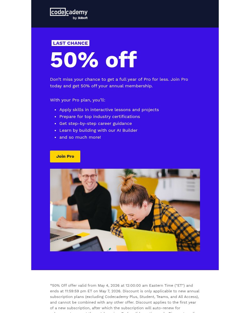 Screenshot of email with subject /media/emails/last-chance-to-save-50-on-a-year-of-pro-298f30-cropped-f88b0b18.jpg