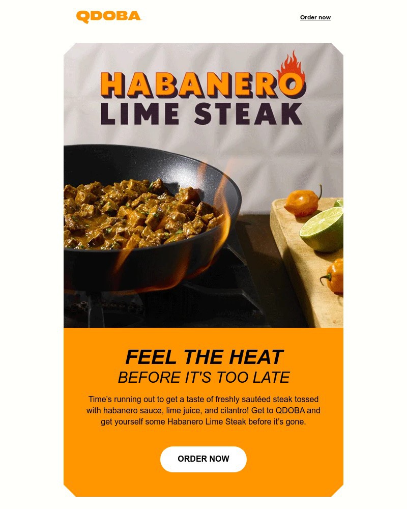 Screenshot of email sent to a Qdoba Registered user